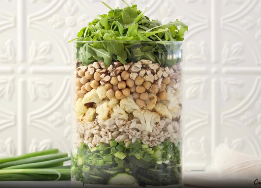 Barley & Cauliflower Mason Jar Salad